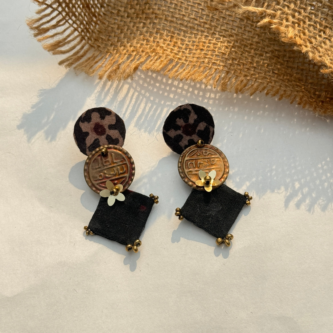 AA-AJRAK COIN handmade earrings.